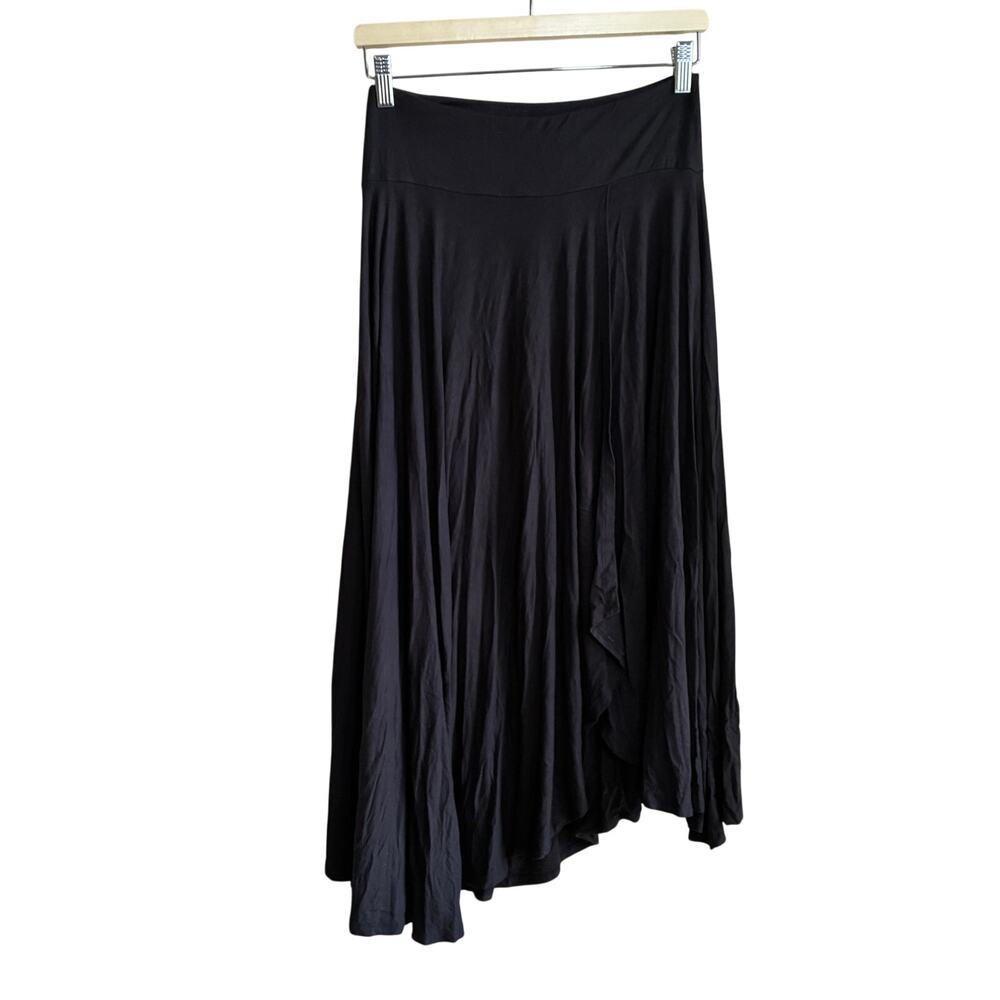 Survival asymetric wraparound black circle skirt women's size medium midi length